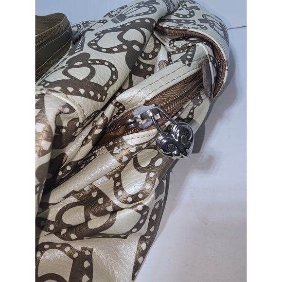 Kathy Van Zeeland Y2K Carry On Crown Duffel Bag Suitcase Vintage Gold/Cream - Picture 16 of 16